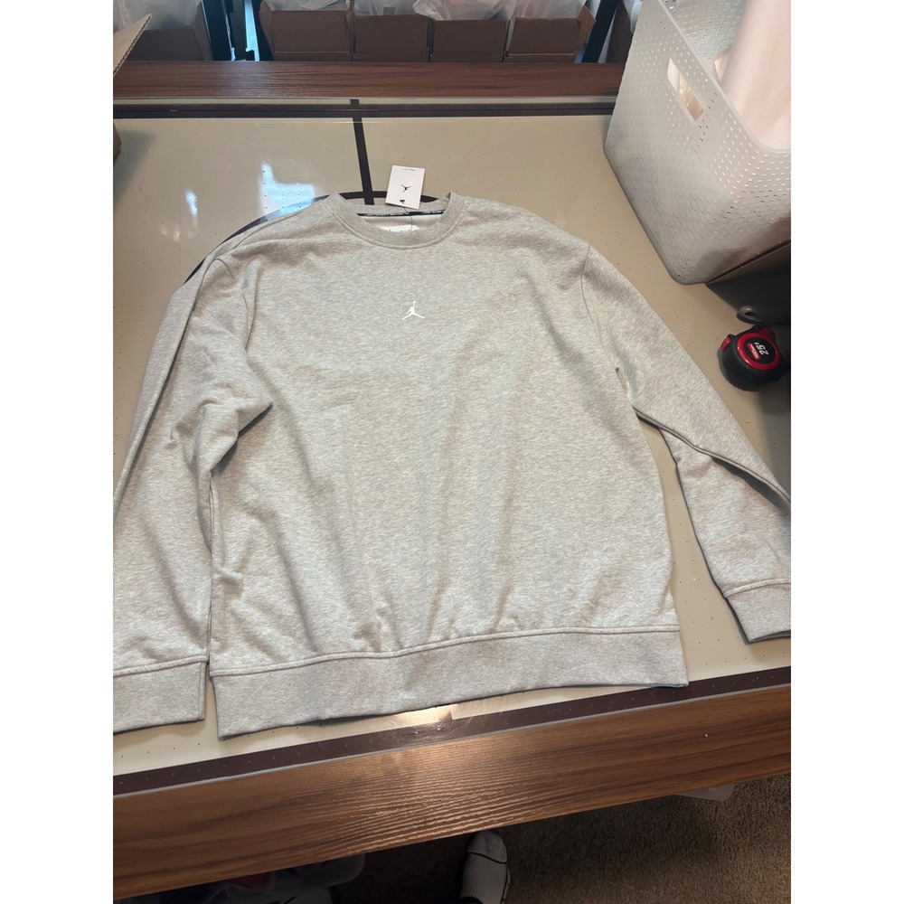 1233 Jordan Sport Dri-FIT Mens Crewneck Sweatshirt Grey Heather XL NEW